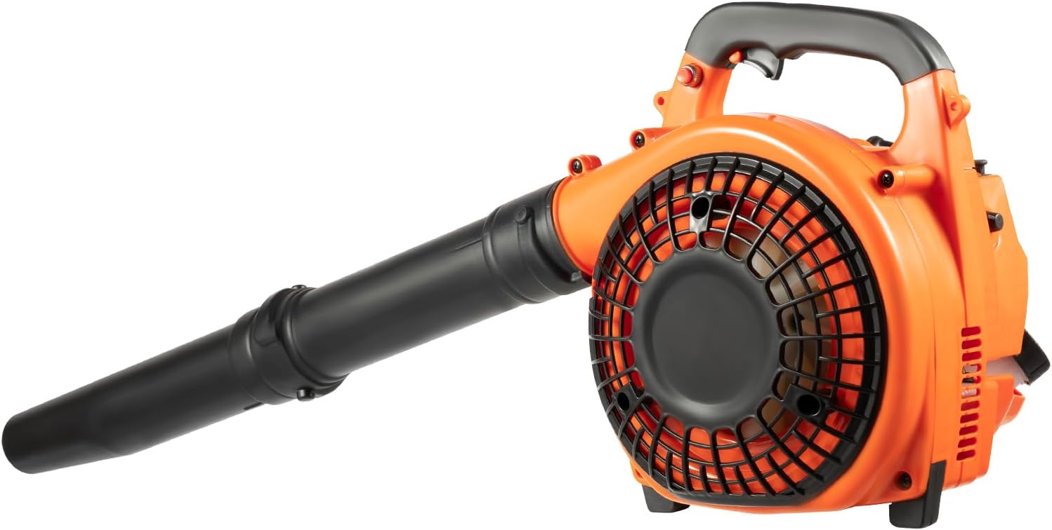 2 Stroke Engine Gas Leaf Blower Hand Pull Start Gas Blowers for Lawn Care 7000 RPM Electronic Ignition 25.6'' Handheld Gas Powered Leaf Blower for Snow Removal Road Crushed Stones Removal